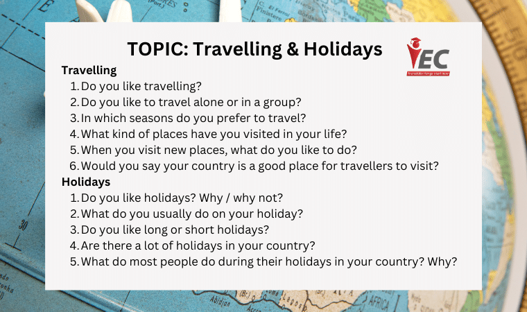 travelling and holidays topic